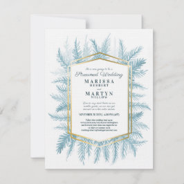 Winter immergrüne Kunst Blaue Hochzeit Einladung