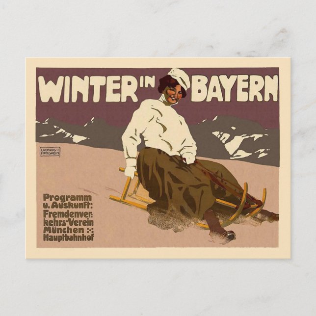 Winter in Bayern Postkarte (Vorderseite)