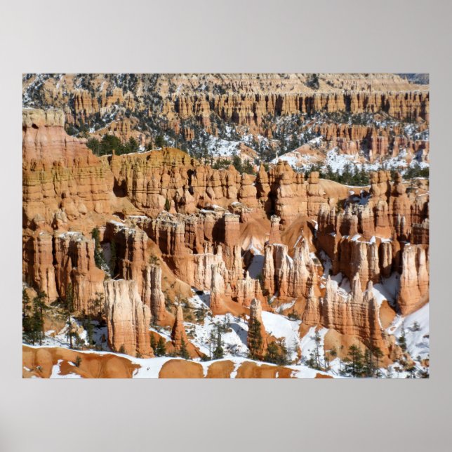 Winter in Bryce Canyon, Sunset Point, Druck Poster (Vorne)
