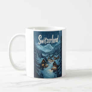 Winter in der Schweiz: Bergregion Kaffeetasse