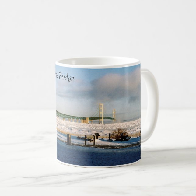 Winter in der Tasse Mackinac Bridge (VorderseiteRechts)