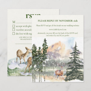Winter in Evergreen Forest RSVP Card Ankündigung