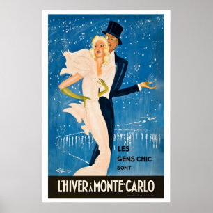 Winter in Monte Carlo Wo die Menschen chic sind Mo Poster