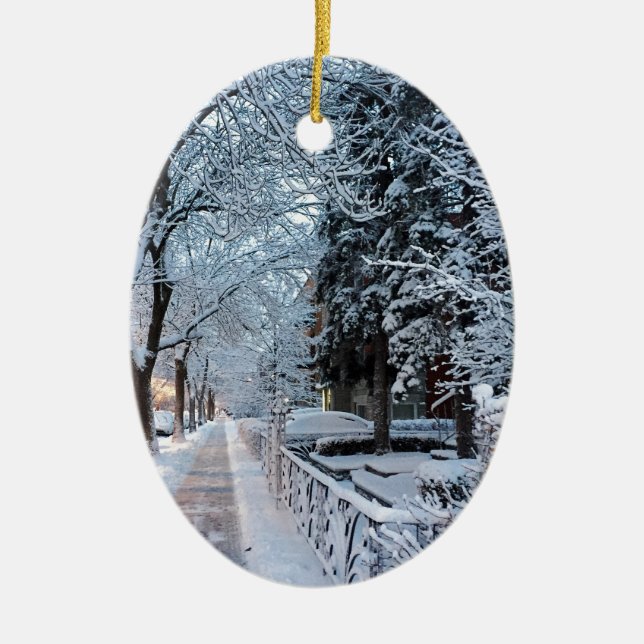 Winter in Montreal Keramik Ornament (Vorne)