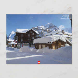 Winter in Mürren, Schweiz Postkarte
