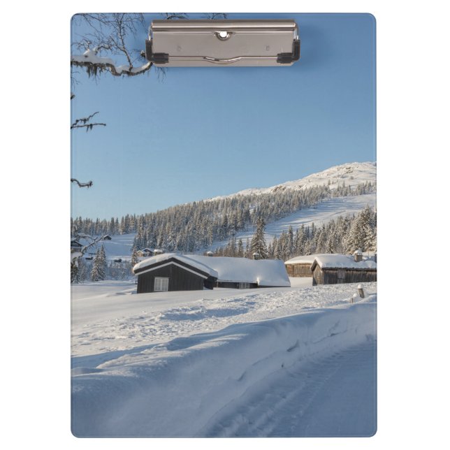 Winter in Norwegen Klemmbrett (Vorderseite)