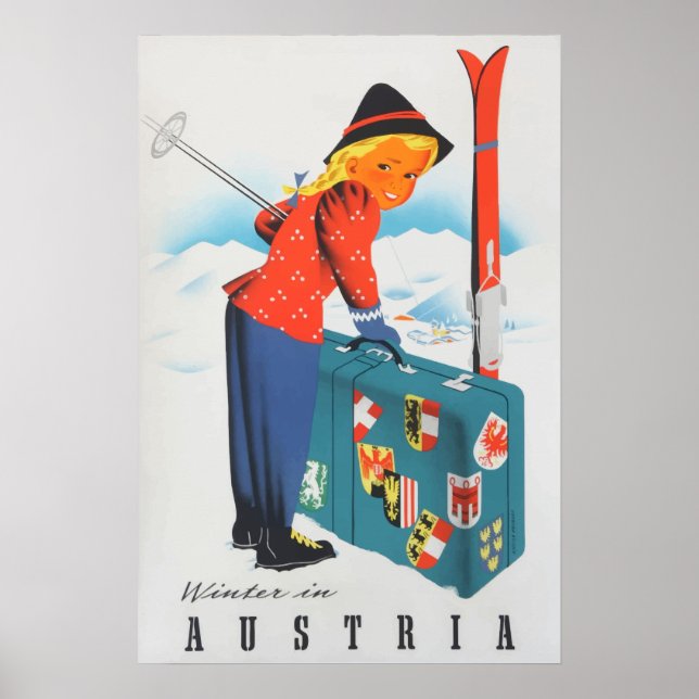 Winter in Österreich Vintage Poster (Vorne)