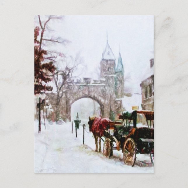 Winter in Quebec City von Shawna Mac Postcard Postkarte (Vorderseite)