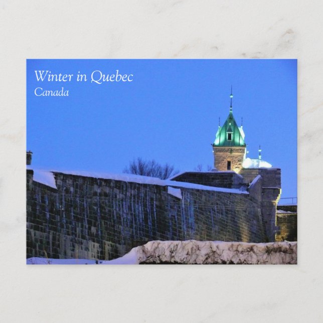Winter in Quebec, Kanada Postkarte (Vorderseite)