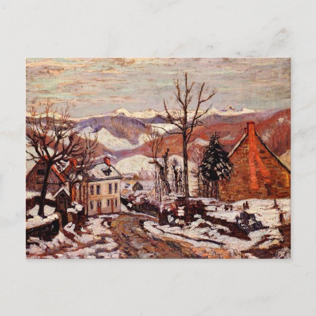 Winter in Saint Sauves d'Auvergne Postkarte (Vorderseite)