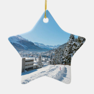 Winter in St. Moritz Keramikornament
