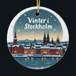 Winter in Stockholm Christmas Ornament<br><div class="desc">Capture the magic of a Swedish winter with this "Winter in Stockholm" Christmas ornament. Featuring a beautifully illustrated scene of Stockholm's snow-covered rooftops and iconic buildings, this ornament is perfect for those who love Sweden’s capital city. Add a touch of Scandinavian elegance to your holiday decor and celebrate the charm...</div>