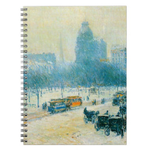 Winter in Union Square von Frederick Childe Hassam Notizblock