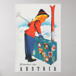 Winter in Vintagem Plakat Österreichs
