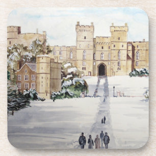 Winter in Windsor Castle von Farida Greenfield Getränkeuntersetzer