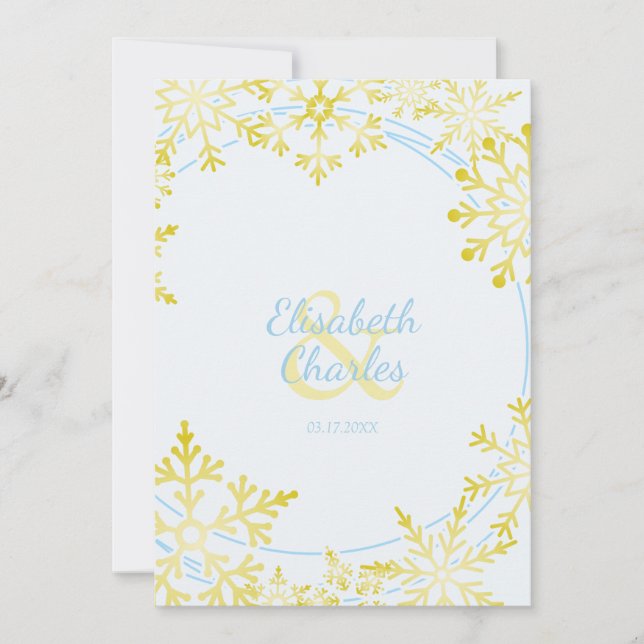 Winter Inspiriert Hochzeitsplanung mit Schneeflock Einladung (Vorderseite)