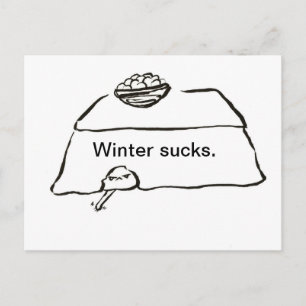 Winter ist zum Kotzen Postkarte