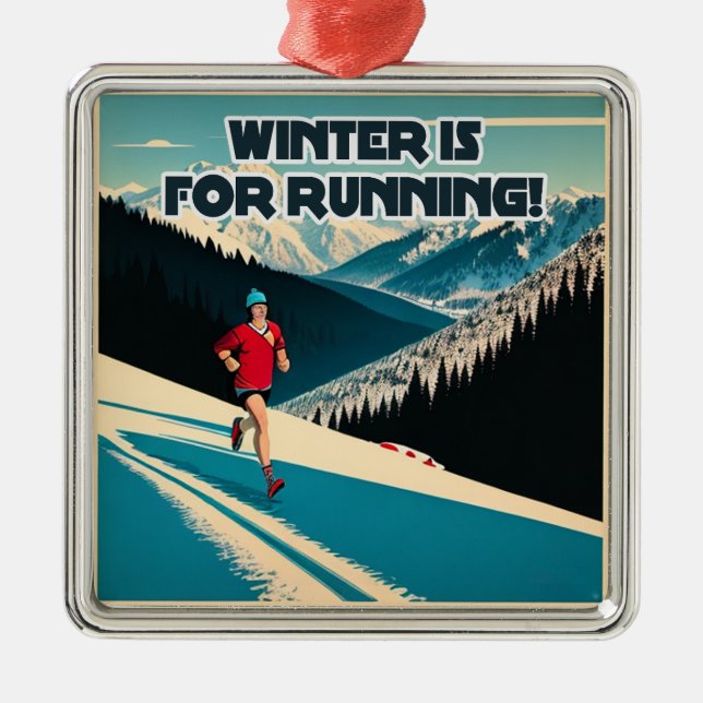 Winter ist zum Laufen Ornament Aus Metall (Vorne)
