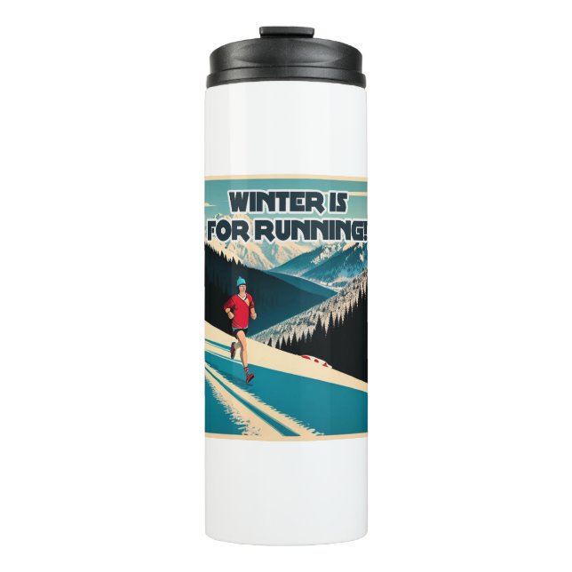 Winter ist zum Laufen Thermosbecher (Vorderseite)