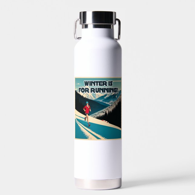 Winter ist zum Laufen Trinkflasche (Vorne)