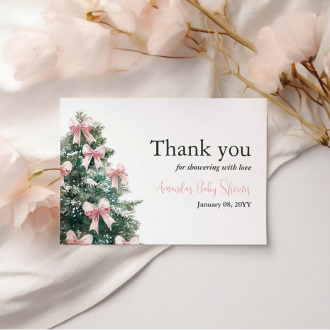 Winter It's Cold Outside Pink Bow Girl Baby Shower (Von Creator hochgeladen)