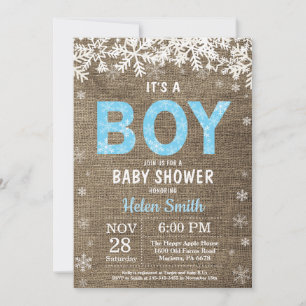 Winter-Jungen-Baby-Shower-Einladung Einladung