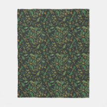 Winter Juniper Pine auf schwarzem Background Blank