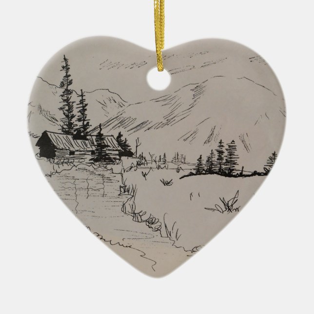Winter-Kabine des Nordholzes Keramikornament (Vorne)
