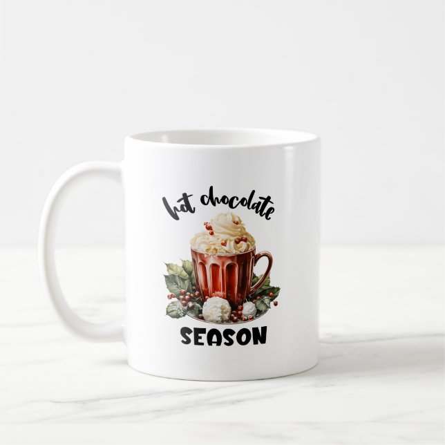 Winter-Kakao-Wortkunst-Kaffeetasse Kaffeetasse (Links)