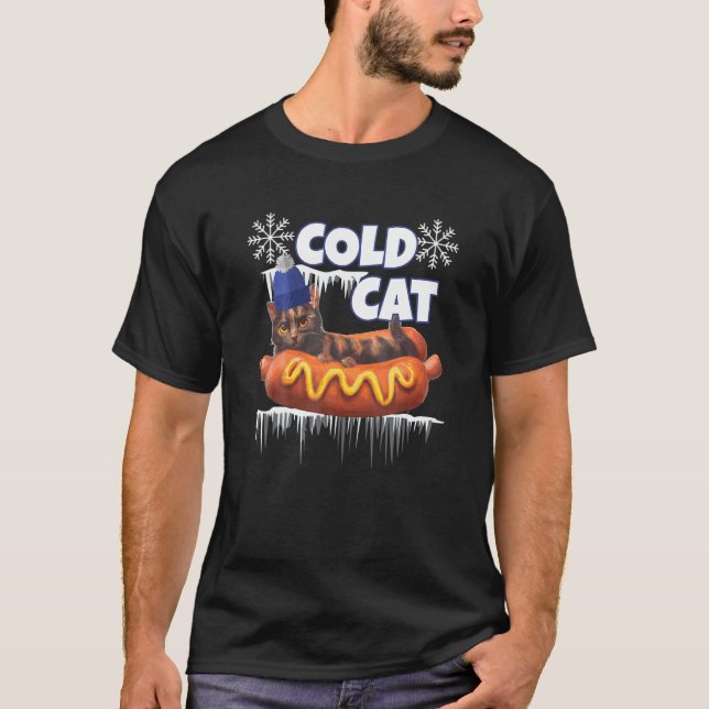 Winter-Kalte-Katze T-Shirt (Vorderseite)
