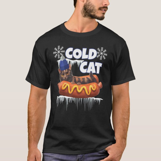 Winter-Kalte Katze T-Shirt (Vorderseite)