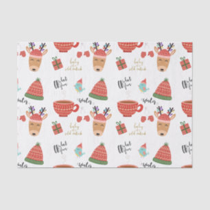 Winter-Kaltferien-Weihnachten-Rustikal-Kraft-Land Seidenpapier