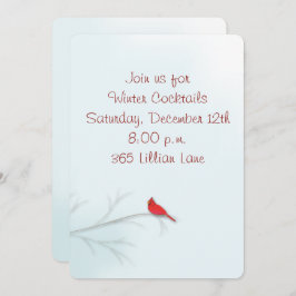 Winter-Kardinal-Editierbare Einladungskarte