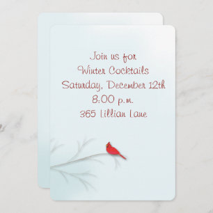 Winter-Kardinal-Editierbare Einladungskarte