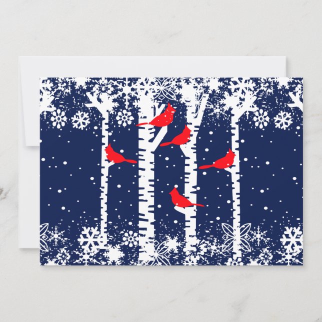 Winter-Kardinal Feiertagskarte (Vorderseite)