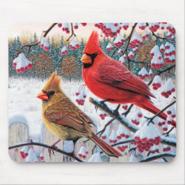 Winter-Kardinal Mousepad