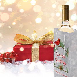 Winter-Kardinal und Pinienbeutel Mittlere Geschenktüte