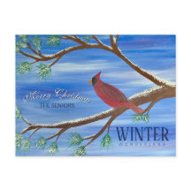 Winter Kardinal Weihnachts Postkarte