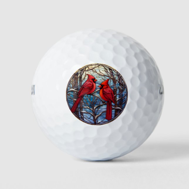 Winter Kardinals Golfbälle (Vorderseite)