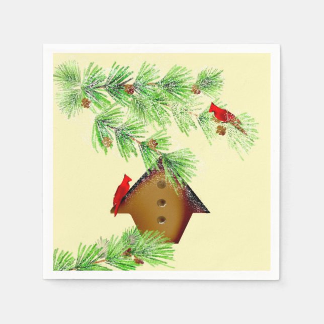 Winter Kardinals Paper Napkins Serviette (Vorderseite)