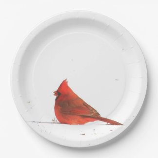 Winter-Kardinals-Party-Platte Pappteller