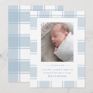 Winter Kariert Foto Baby Birth Announction Card Ankündigung