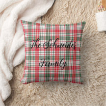 Winter Kariert Tartan Weihnachtsbaum Kissen