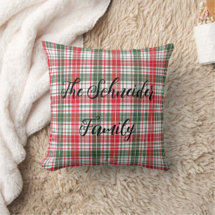 Winter Kariert Tartan Weihnachtsbaum Kissen