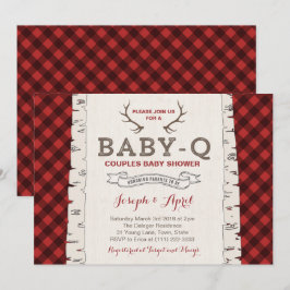 Winter Karierte Paare Kinderdusche für Junge Einladung