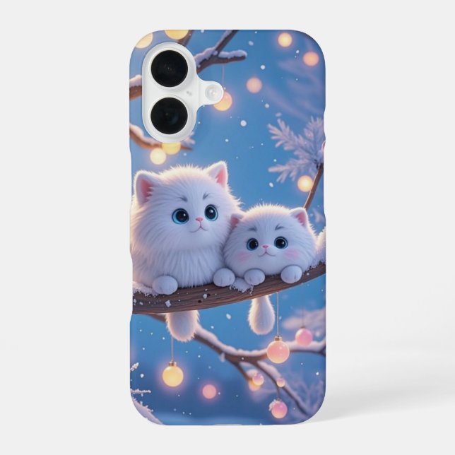 Winter Kawaii Cats Phone Case iPhone 16 Hülle (Rückseite)
