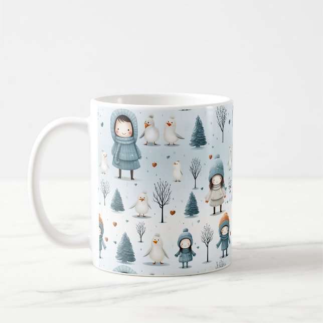 Winter Kids Playing Kaffeetasse (Links)