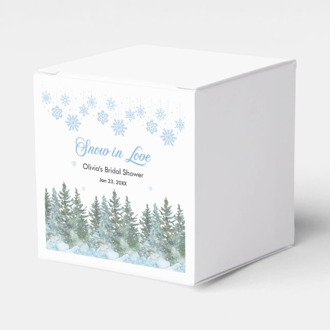 Winter-Kiefer-Schnee in Liebe Schneeflocken Brause Geschenkschachtel (Vorderseite)