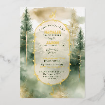 Winter-Kiefer-Wald-Monogramm-Hochzeit
