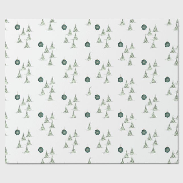 Winter-Kiefern-Geschenkpapier Geschenkpapier (Saum)